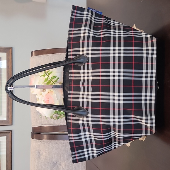 Burberry Black and Red Plaid Tote - Picture 1 of 10